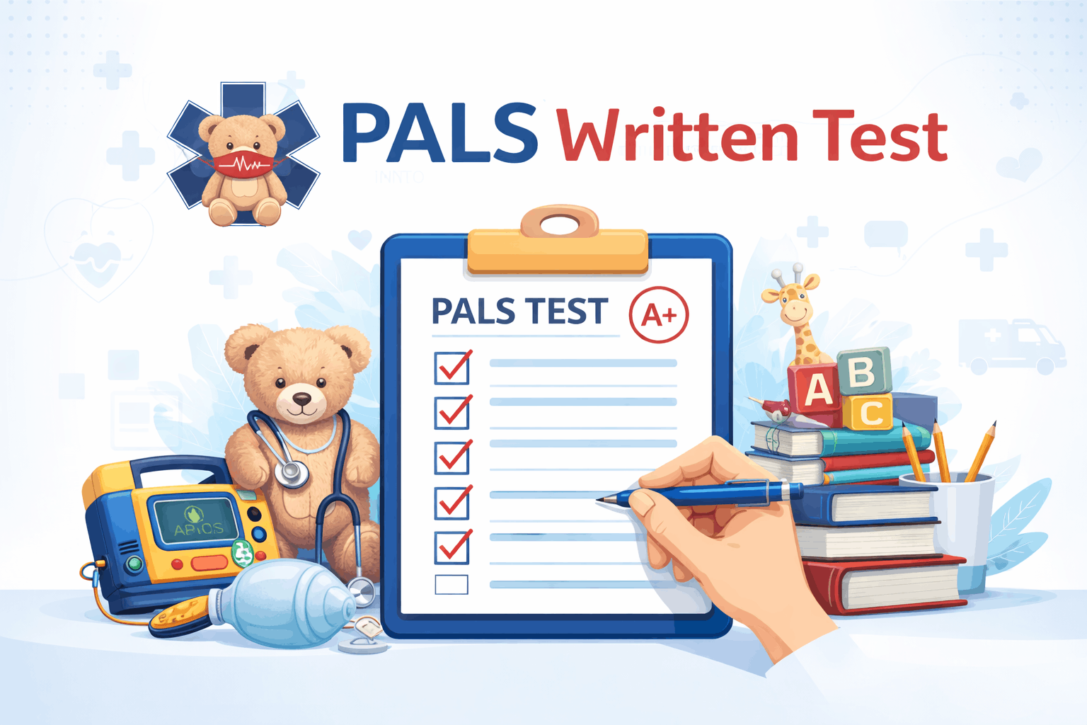 PALS written test setup with teddy bear (1)