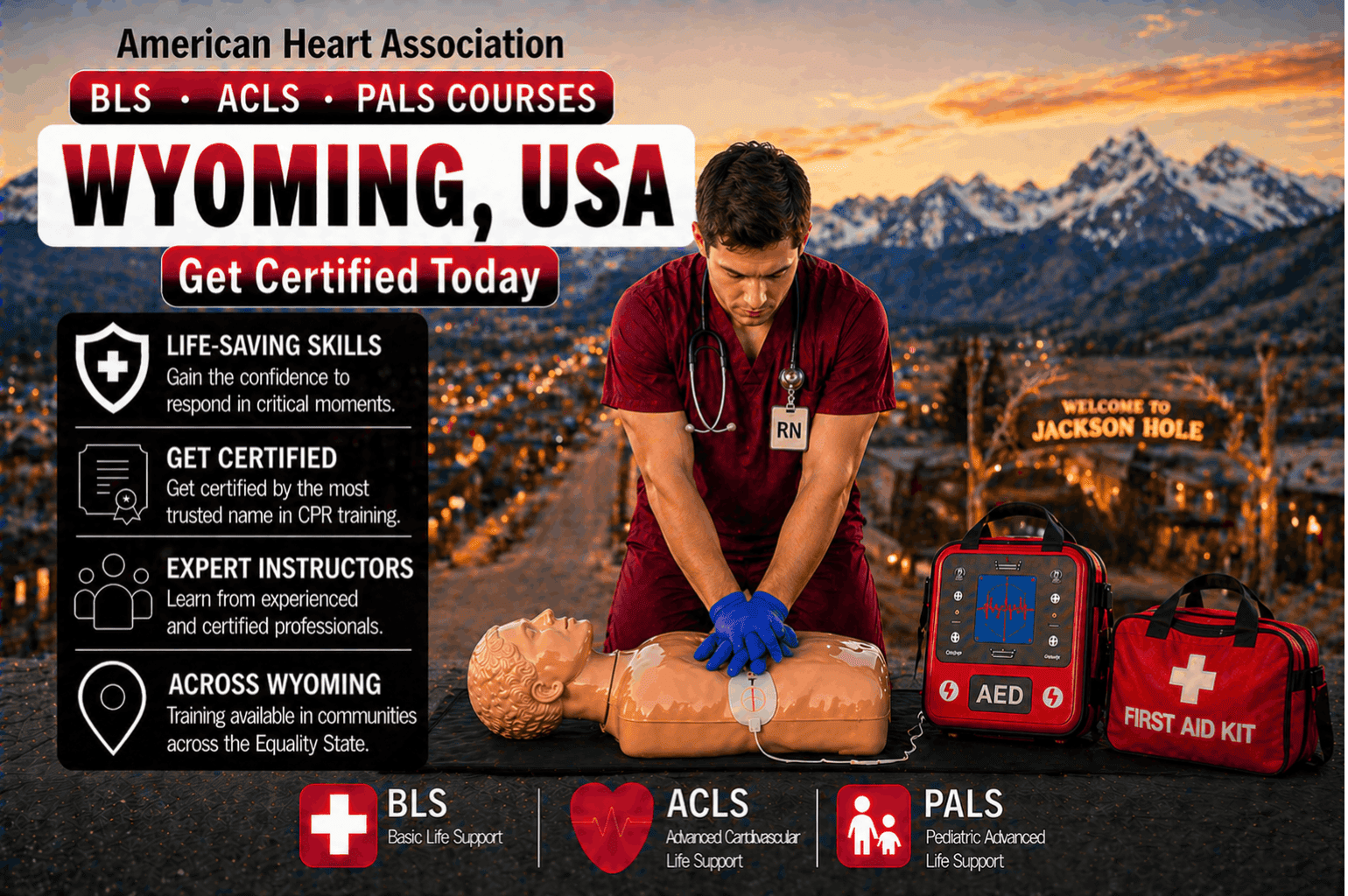 CPR BLS, ACLS & PALS Courses in Wyoming